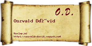 Oszvald Dávid névjegykártya